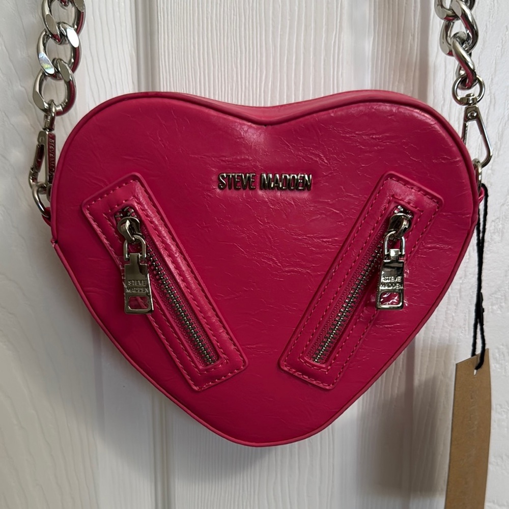 Steve Madden Pink Heart-Shaped Crossbody Bag